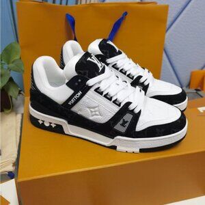 Louis Vuitton LV Trainer Denim 'Black White' Sneakers